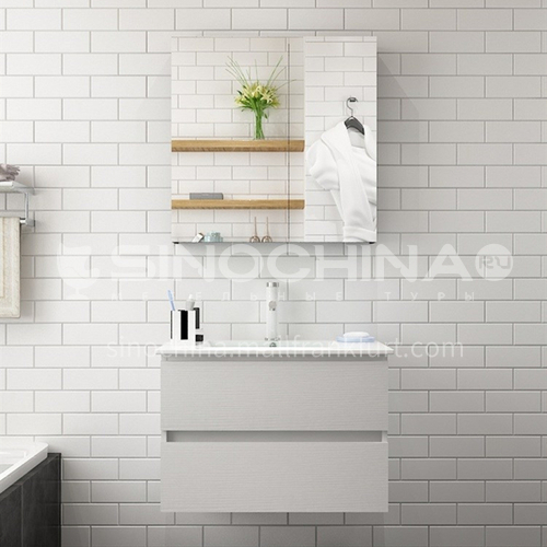 Hotel and apartment project modern style white multi-layer paint-free board wall hanging bathroom cabinet 3010